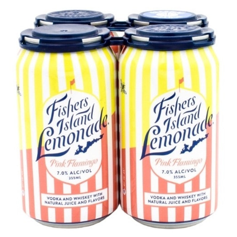 Fishers Island 100% Spiked Lemonade Pink Flamingo 355mL 4pk