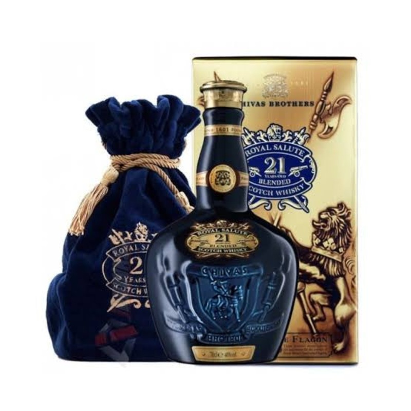Chivas Regal Royal Salute 21 Year Sapphire/Bule Flagon (No Box)