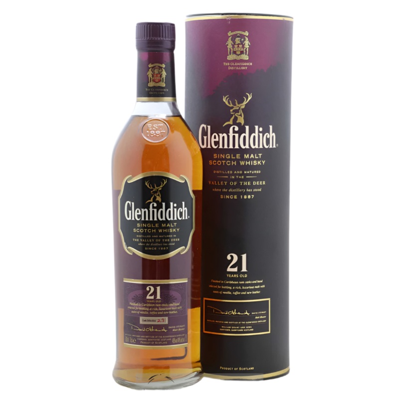 Glenfiddich 21 Rum Cask Finish Scotch Whisky (No Tube)