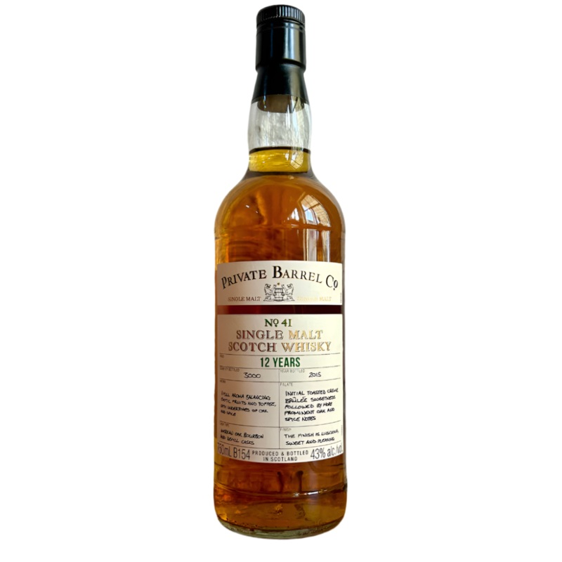 Private Barrel Co Single malt Scotch Whisky 12 Years No.41