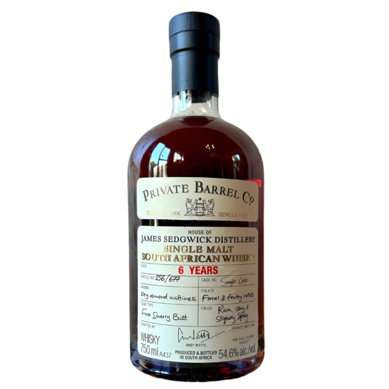 Private Barrel Three Ships James Sedgwick Distillery 6 Years Single Cask
