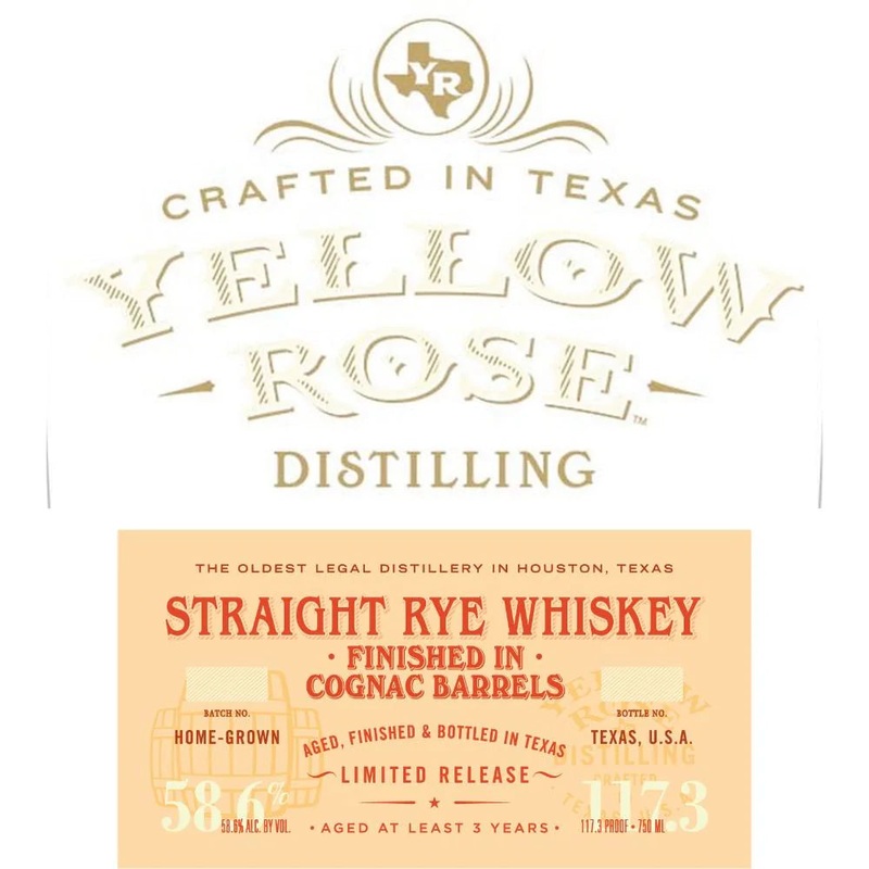 Yellow Rose Distilling Straight Rye Finished In Cognac Barrels
