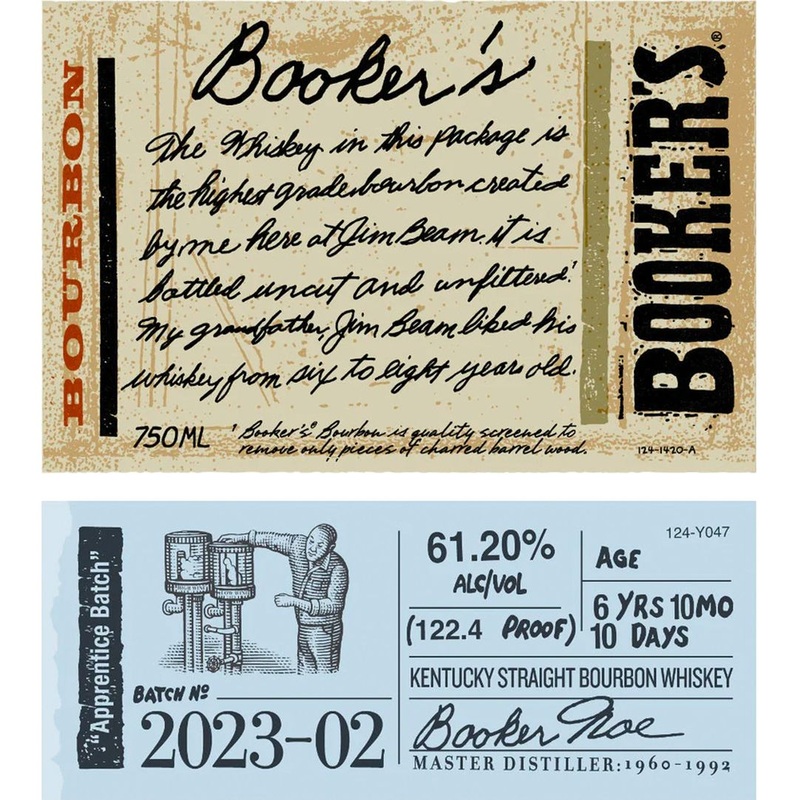 Bookers 2023-02 ‘Apprentice Batch’ Kentucky Straight Bourbon Whiskey 750 mL