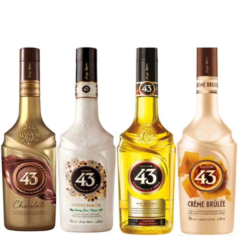 Licor 43 Original, Chocolate, Horchata, and Creme Brulee Bundle 750 mL
