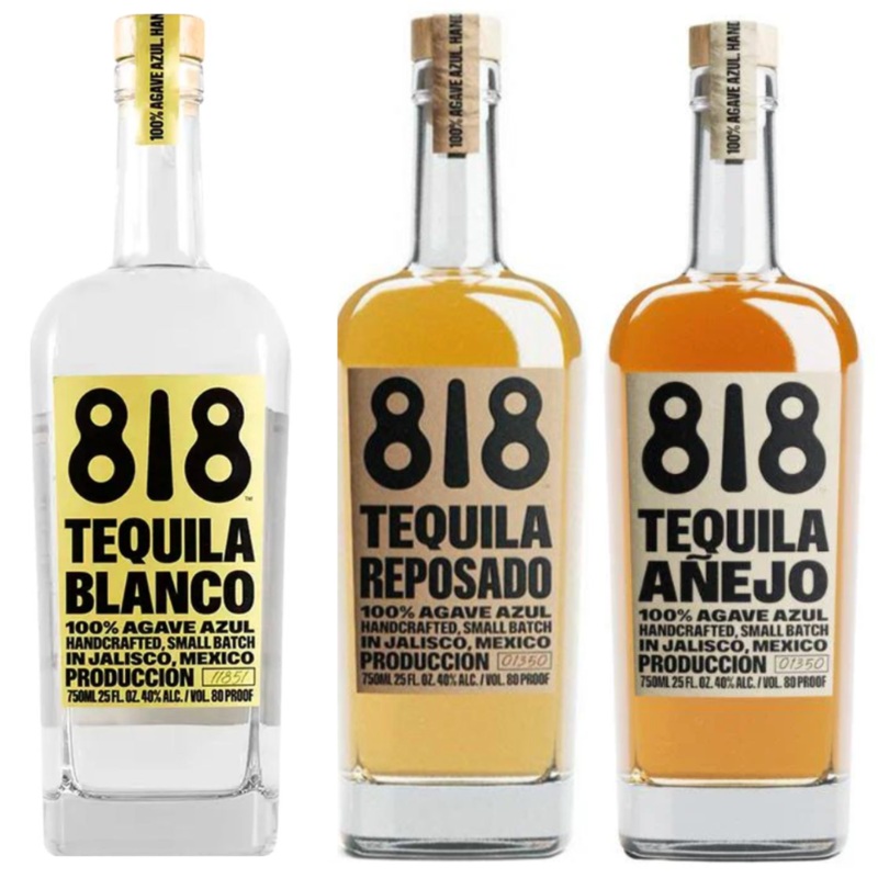 818 Blanco, Reposado, & Anejo Tequila Value Bundle 750 mL