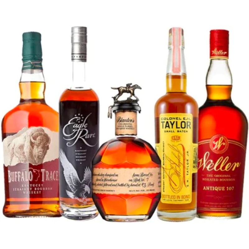 Blanton’s, E.H. Taylor, Eagle Rare, Buffalo Trace, & Weller 107 Value Bundle 750 mL