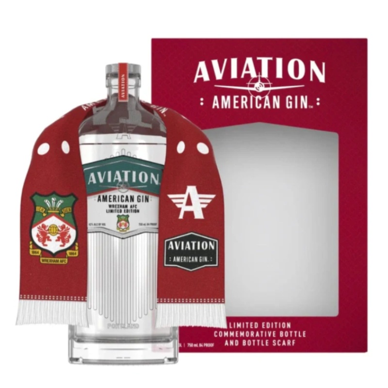 Aviation Gin Wrexham AFC Scarf Gift Set 750mL Single