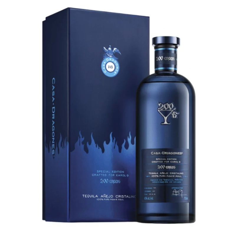 Casa Dragones X Karol G ‘200 Copas’ Tequila Aejo Cristalino 750mL