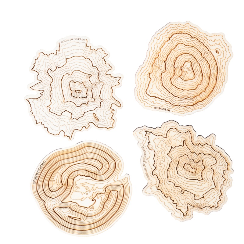Oregon Volcanoes Topography Coasters