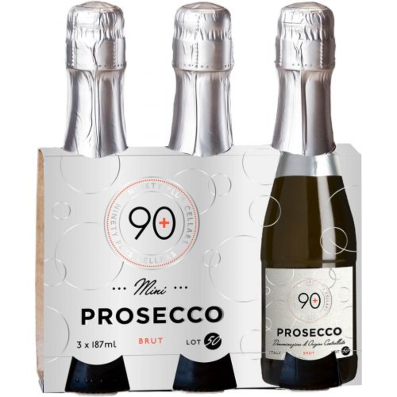90+ Ninety Plus Cellars Lot 50 Prosecco 3 PACK 187ML Prosecco