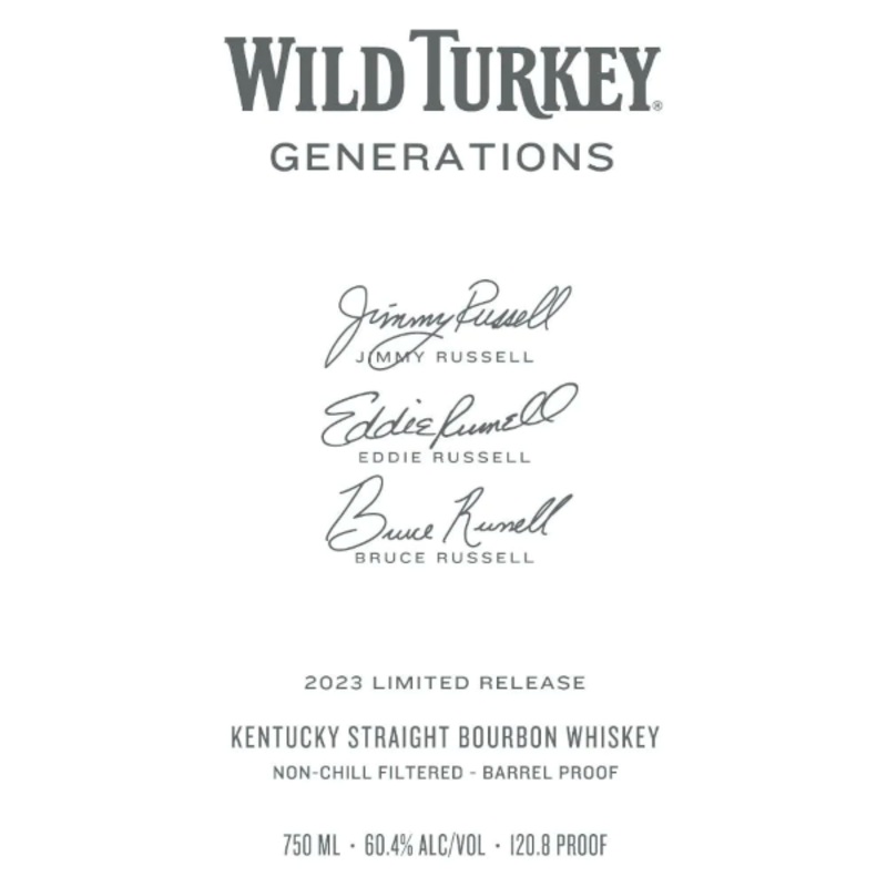 Wild Turkey Generations Kentucky Straight Bourbon 2023 Release