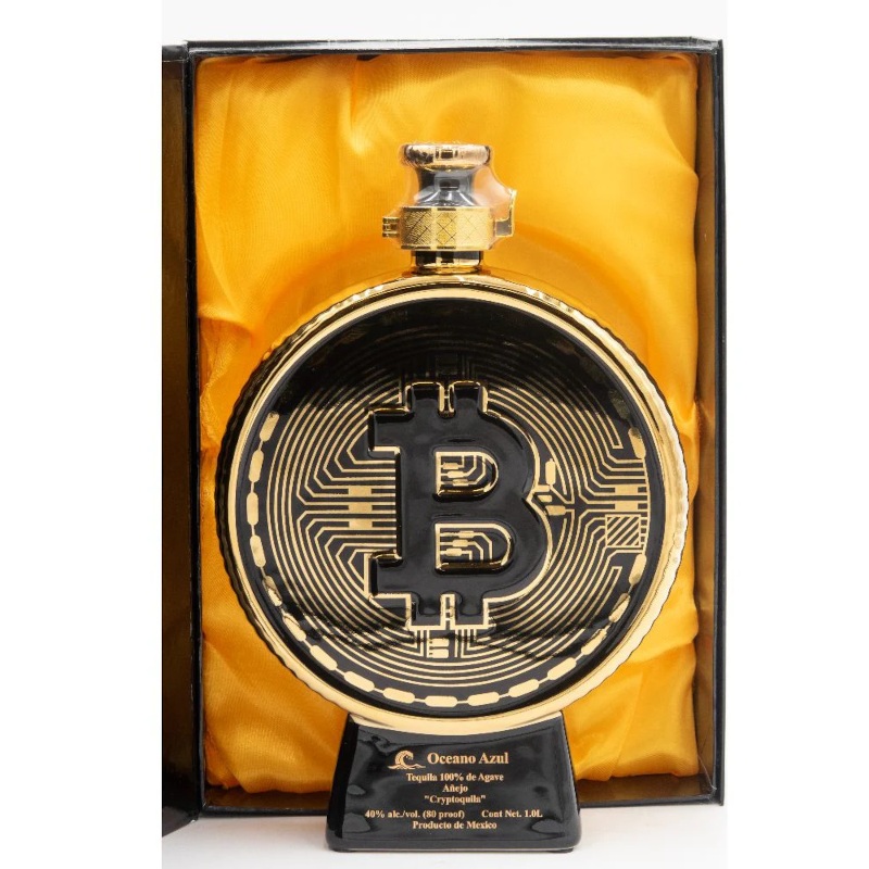 Oceano Azul Bitcoin Cryptoquila Anejo Tequila 1L