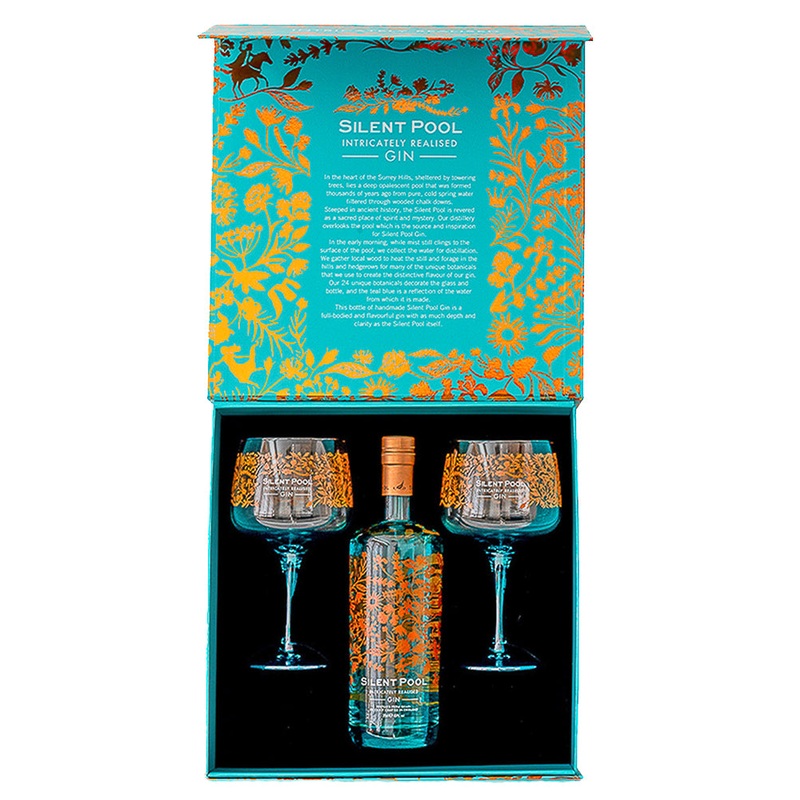 Silent Pool Gin & Copa Glasses Gift Set