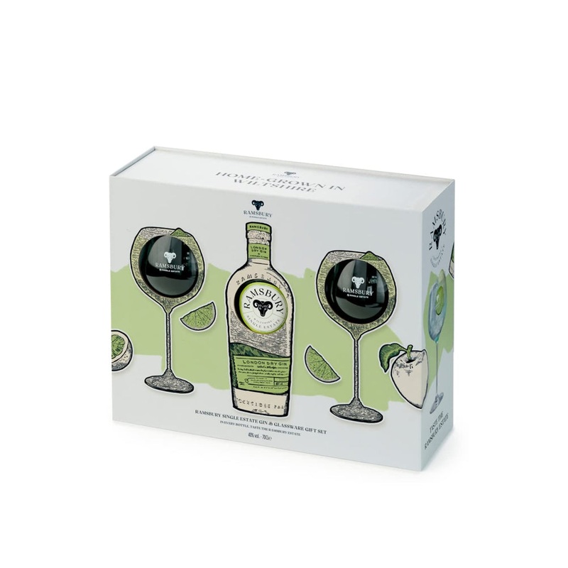 Ramsbury Single Estate Gin & Copa de Baln Glassware Gift Set