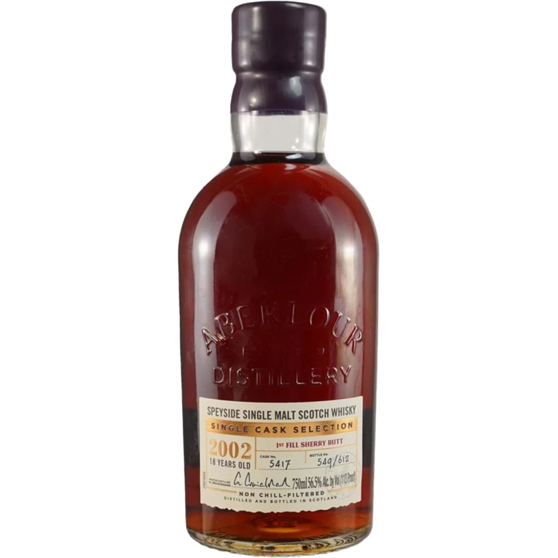 2002 Aberlour Single Cask Selection 18 Year Old Vintage Single Malt Scotch Whisky 32