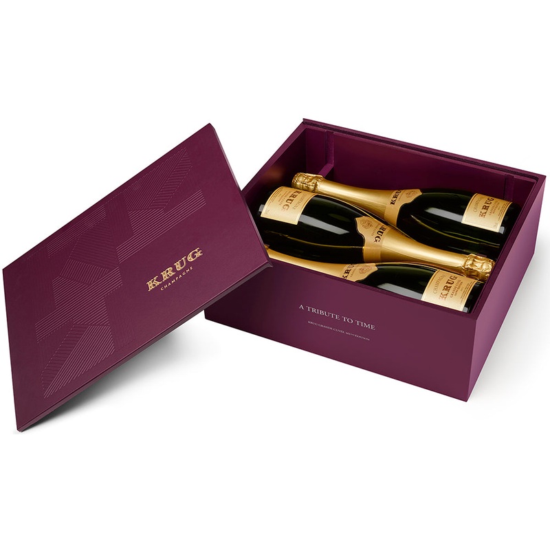Krug Grande Cuvee Tribute to Time Edition 161 3 Bottle Wood Box Champagne Set