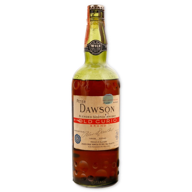 Peter Dawson Old Curio Spring Cap Scotch Whisky Bottled 1940s-1950s