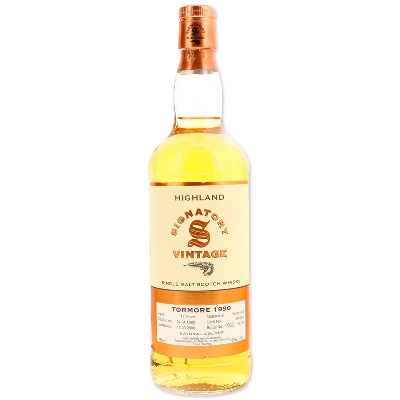 Tormore 17 Year Old Signatory Vintage Single Malt 1990 Single Cask #913694