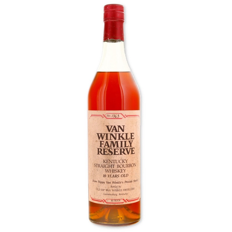 Van Winkle Family Reserve 10 Year Old Bourbon Green Glass Stitzel-Weller / Lawrenceburg 1990s