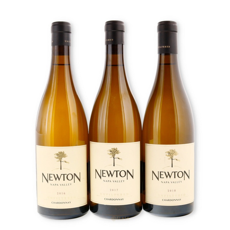 Newton Unfiltered Napa Valley Chardonnay 3 bottle vertical 2016 2017 2018