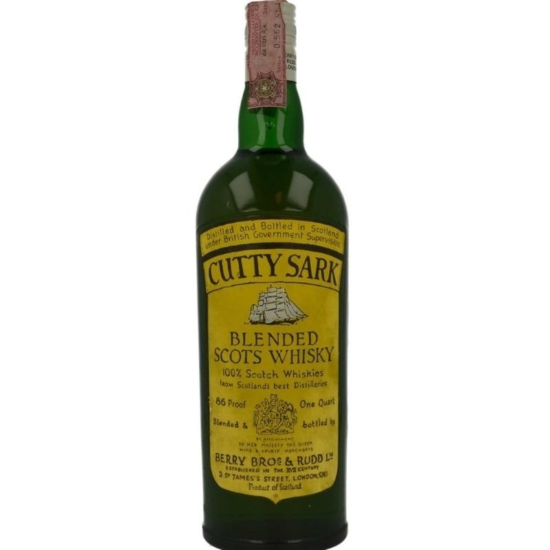 Berry Bros & Rudd Cutty Sark Blended Scotch Whisky 86 proof 1 qt 1970s