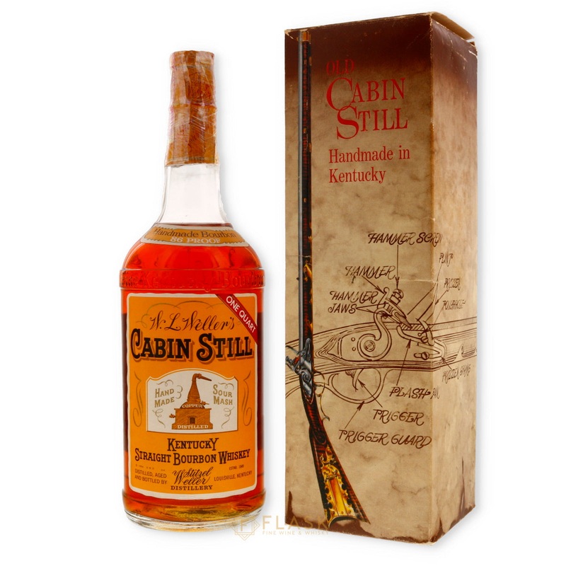 Weller Cabin Still Bourbon Full Quart 1960s / Stitzel Weller Gift Box