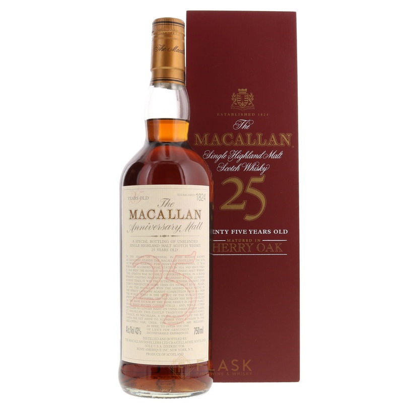 Macallan 25 Year Old Anniversary Malt Early 2000s Red Box 750ml