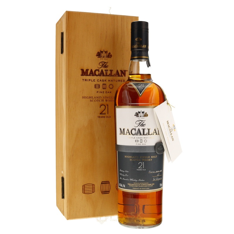 Macallan Fine Oak 21 Year Old Wood Box