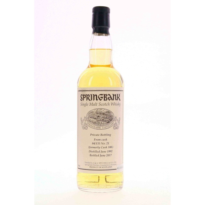 Springbank 1992 25 Year Old Private Bottling Cask 04/135 #21 Distillery Bottled