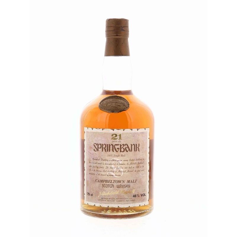 Springbank 21 Year Old J. Archibald Mitchell Dumpy Parchment Label