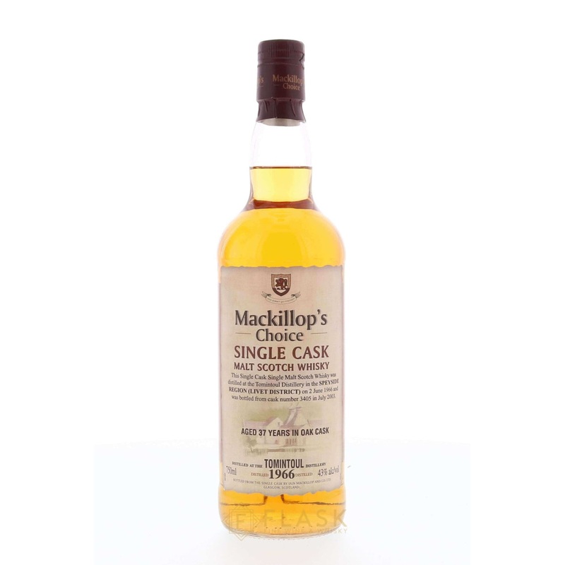 Tomintoul 1966 37 Year Old Mackillops Choice Single Cask 3405