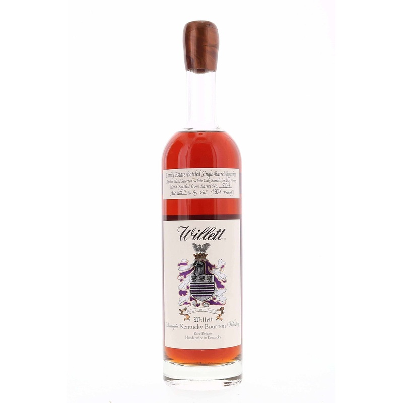 Willett Family Estate Single Barrel Bourbon 10 year #804 130.8 Proof Gold Wax Mikes Whiskey Handel