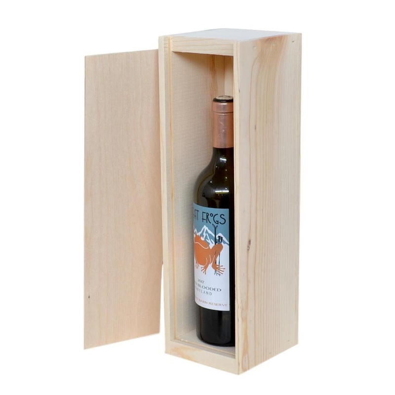 1 Bottle Wood Large Slide Top Gift Box