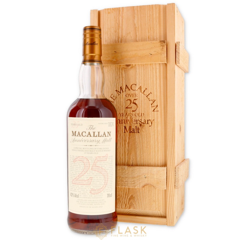Macallan 25 Year Old Anniversary Malt Early 2000s Wood Box 70cl