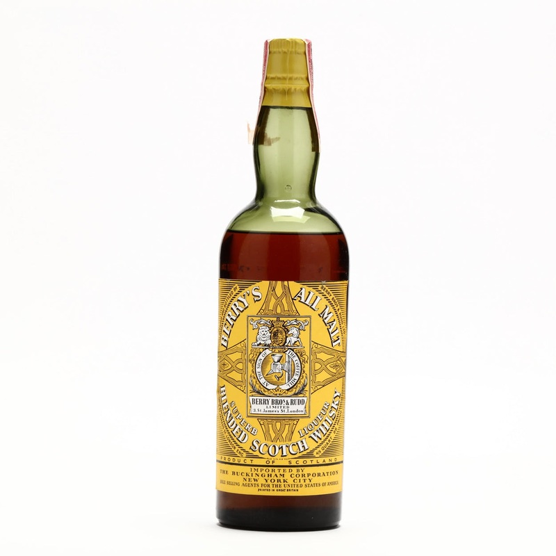Berry’s All Malt Superb Liqueur Scotch Whisky Berry Bros. & Rudd 1950s