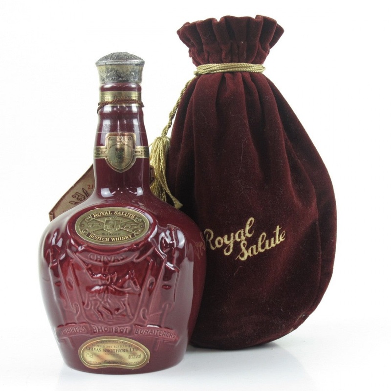 Chivas Regal 21 Year Old Royal Salute  Red Decanter 1980s [Low Fill]