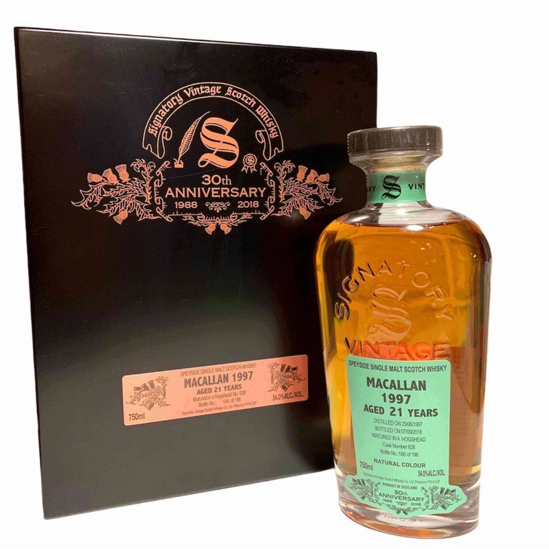 Macallan 1997 Signatory Vintage 21 Year Old 30th Anniversary Cask Strength Box Set