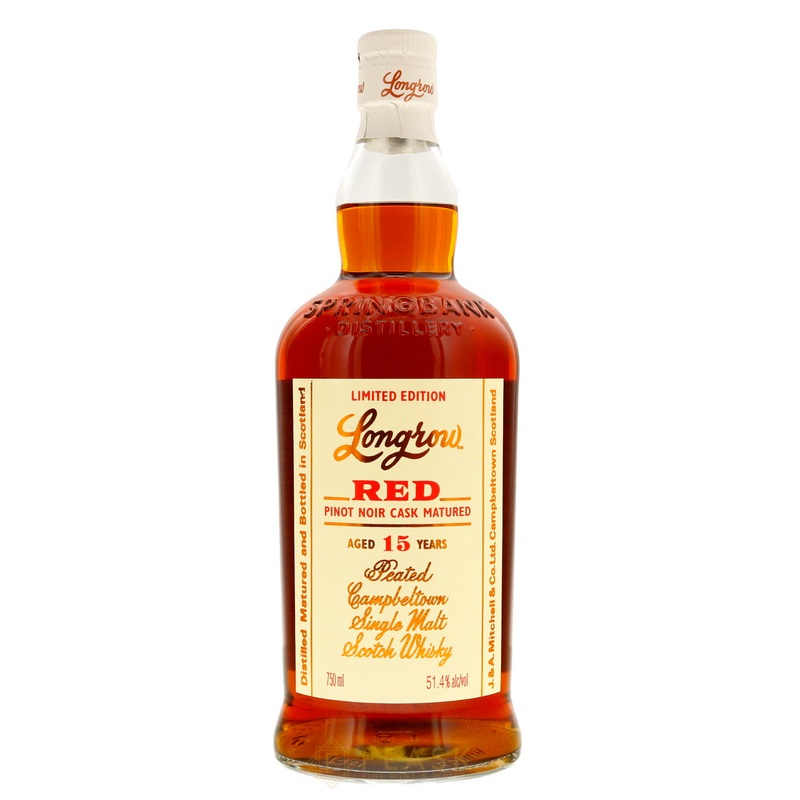 Longrow Red Limited Edition Fresh Pinot Noir Casks Peated 15 Year Old Single Malt Scotch Whisky 102.8 proof