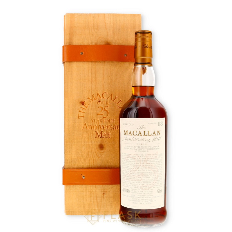 Macallan 25 Year Old Anniversary Malt Early 2000s Wood Box 750ml