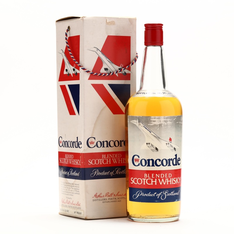 Concorde Blended Scotch Whisky Arthur Bell & Sons 1 Quart 1970s
