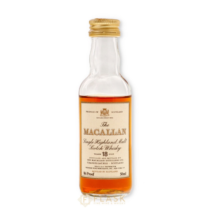 Macallan 18 Year Old Bottled 1980s / Premiere Wine Merchants 50ml Miniature