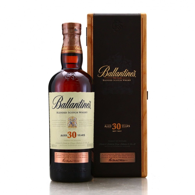 Ballantines 30 Year Old Scotch Whisky Wood Box 40% 70cl