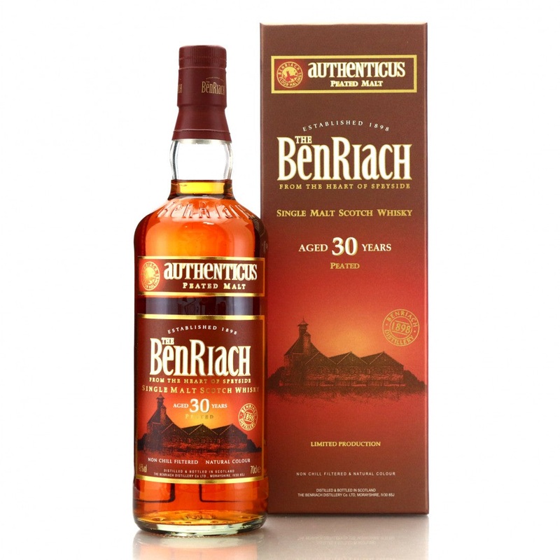 BenRiach Authenticus Peated 30 Year Old Single Malt Scotch 750ml