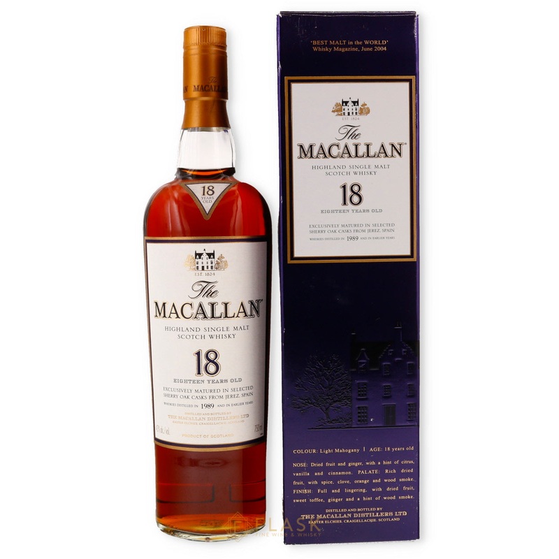 Macallan 18 Year Old Sherry Oak 1989 750ml [Purple Box]