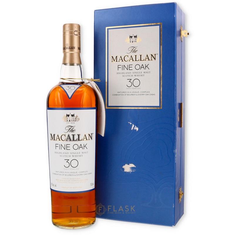 Macallan 30 Year Old Fine Oak Blue Box [Pre-2008, Box Note]