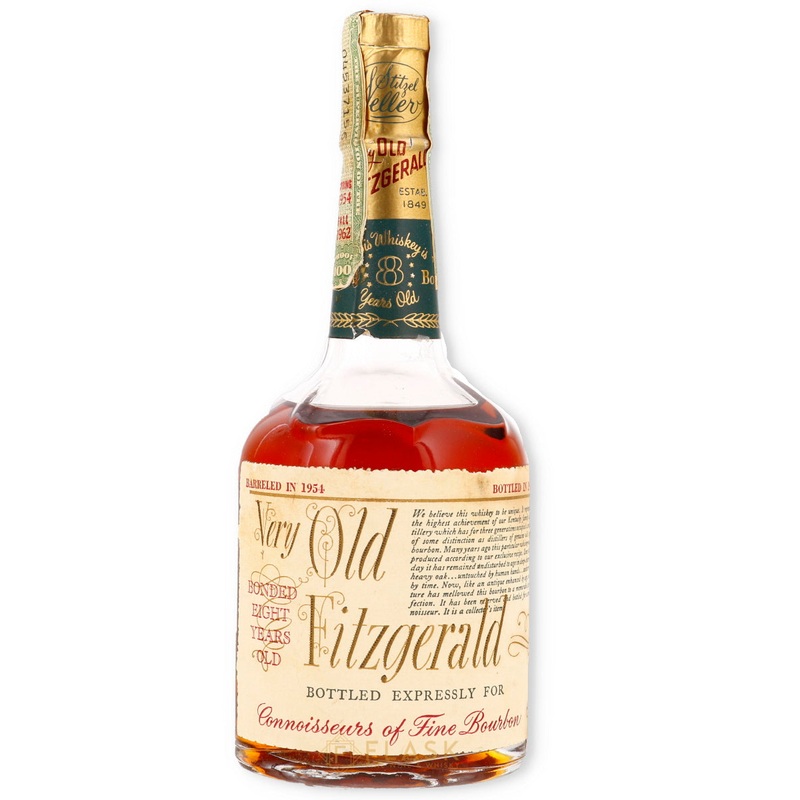 Very Old Fitzgerald 1954 Bottled in Bond 8 Year Old Bourbon 100 Proof / Stitzel-Weller Half Pint