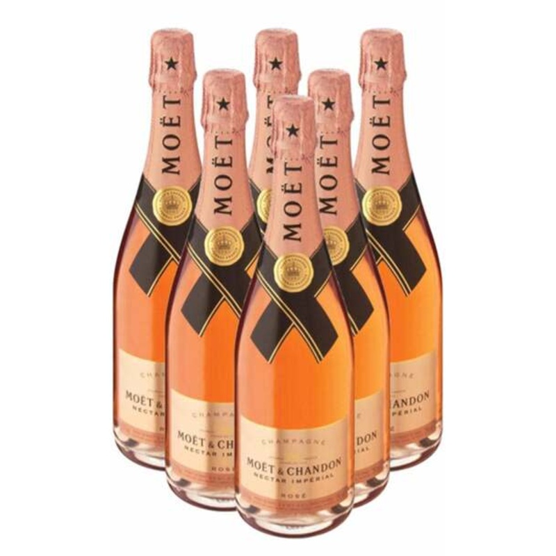 Moet & Chandon Nectar Imperial Rose Champagne 6 Bottle Case