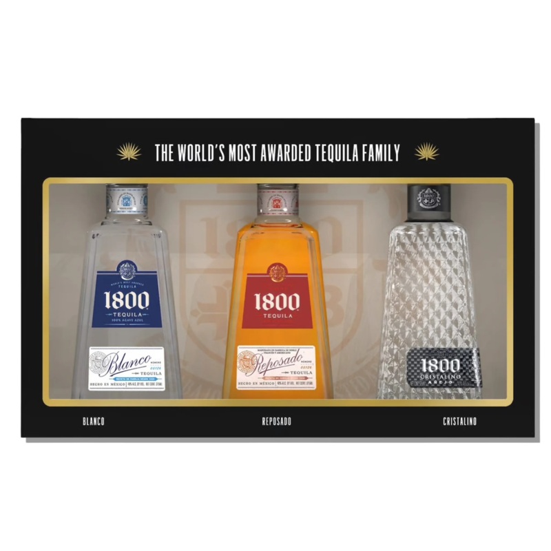 1800 Tequila Variety Three Pack – Blanco 375ml, Reposado 375ml, Cristalino 375ml