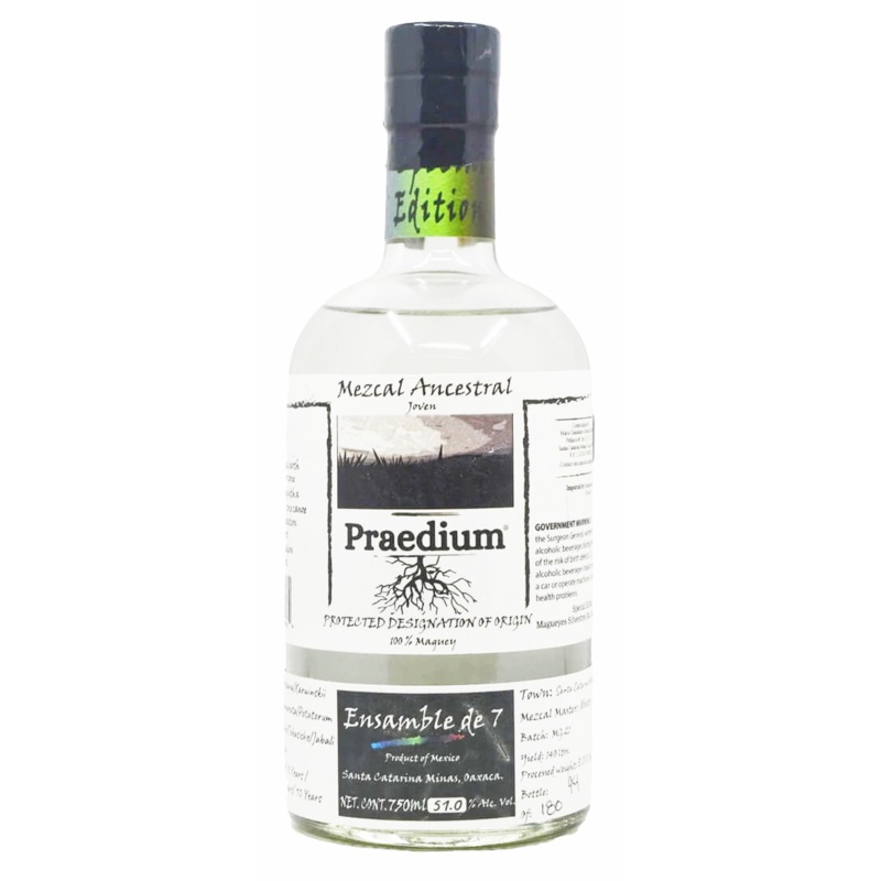 Praedium Enseble de 7 (seven agaves) special edicion ceremonial w/ Tobala, Tepeztate, Tripon, Jabali, Tobasiche, Aroqueno & Espadin 750ml