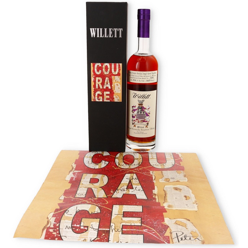 Willett x Peter Tunney Artist Series “Courage” Single Barrel Bourbon with Box & Print